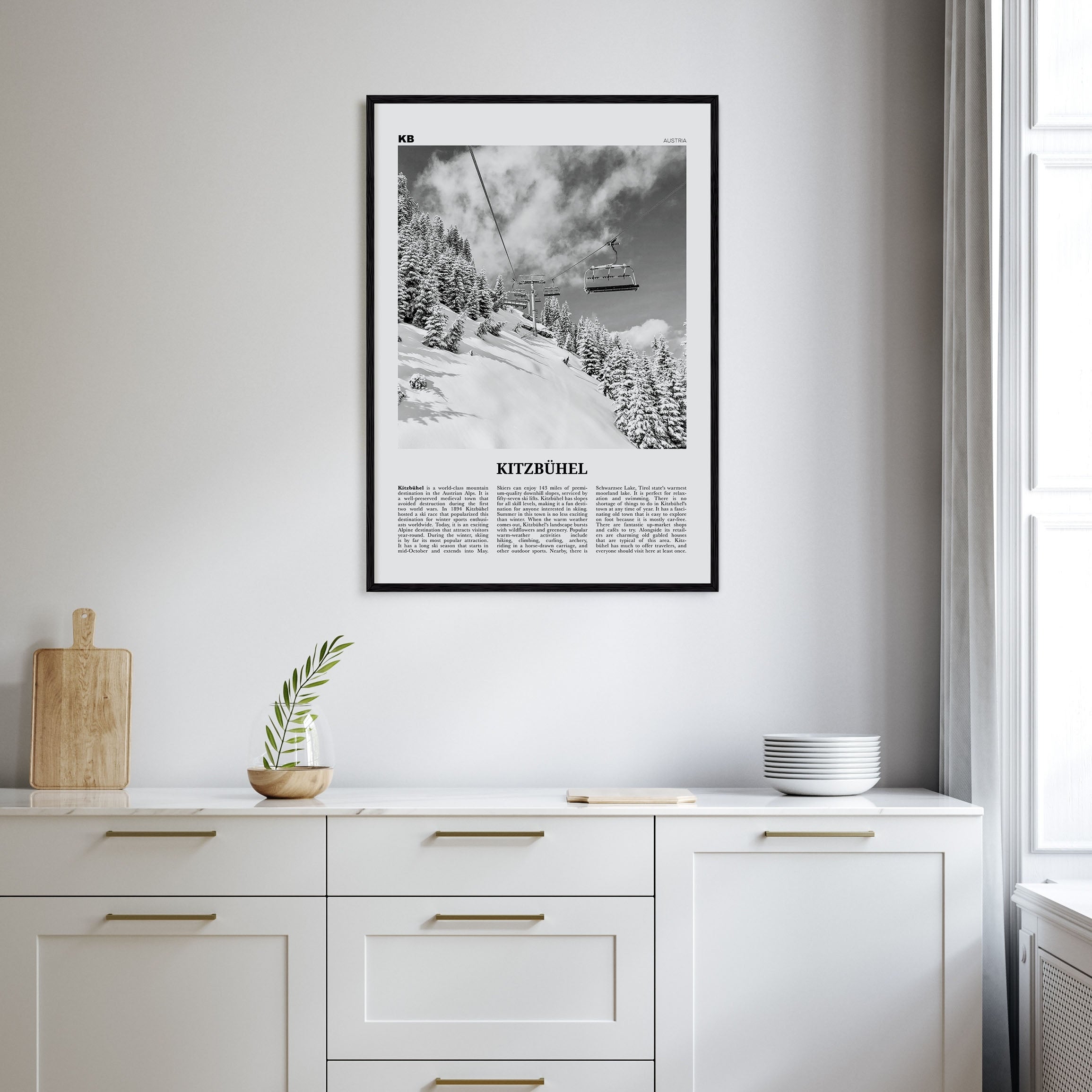 Kitzbühel Travel B&W Poster