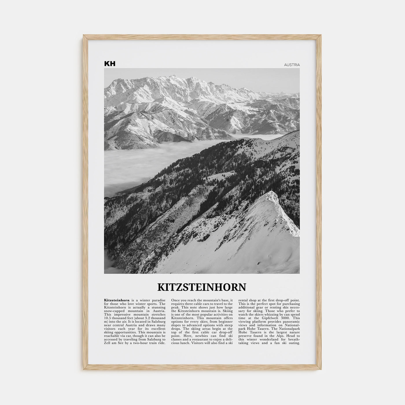 Kitzsteinhorn Travel B&W Poster