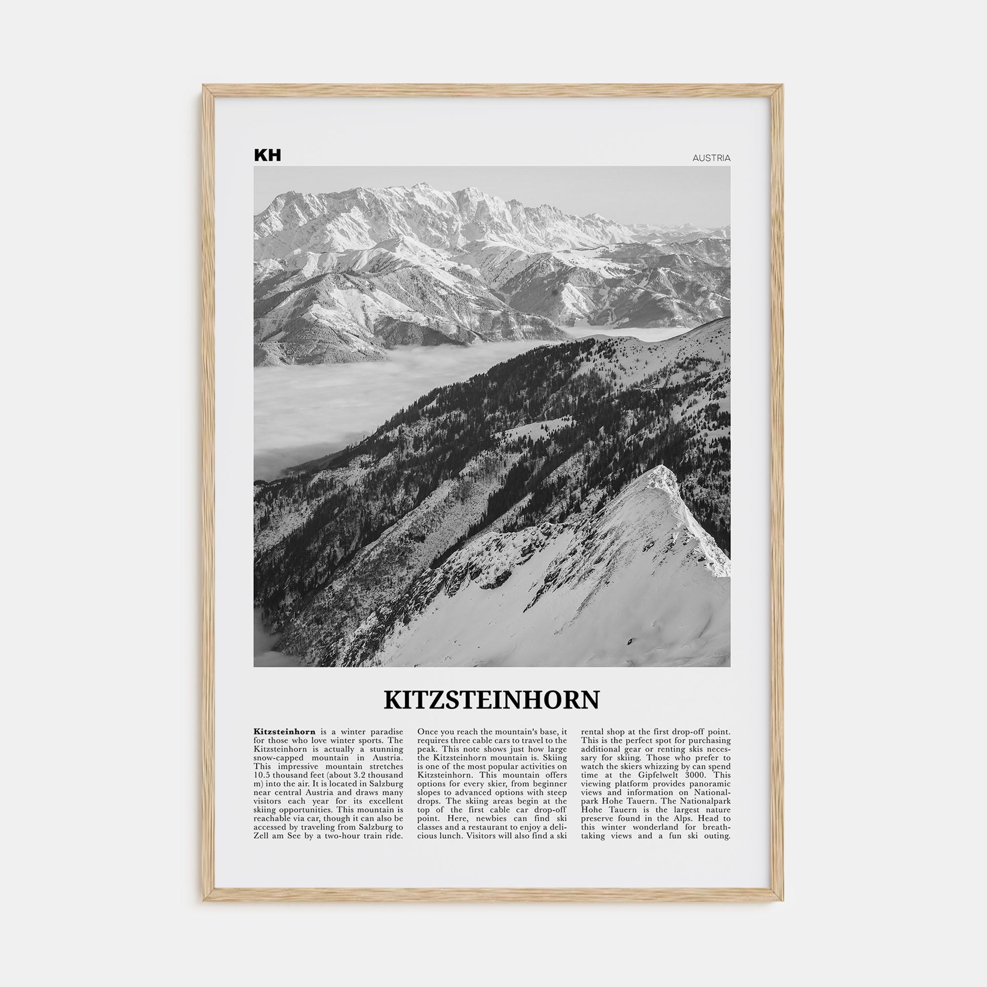 Kitzsteinhorn Travel B&W Poster