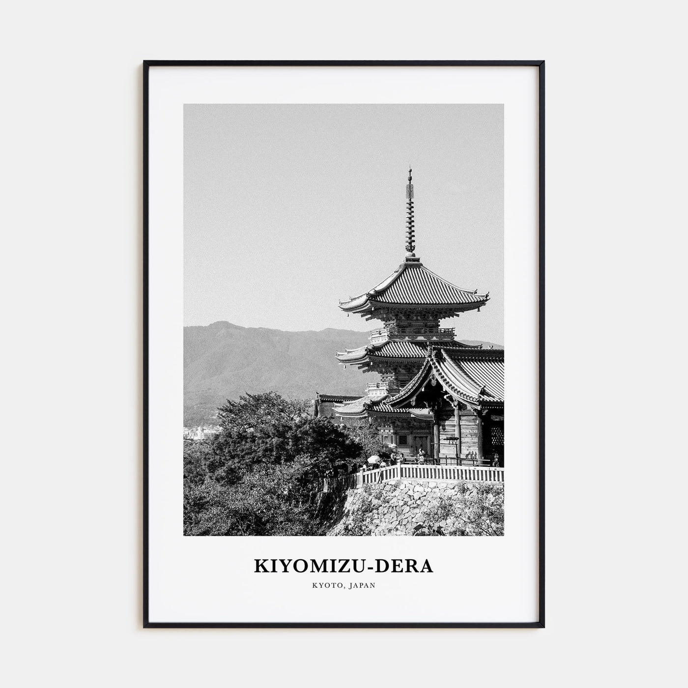 Kiyomizu-dera Portrait B&W Poster