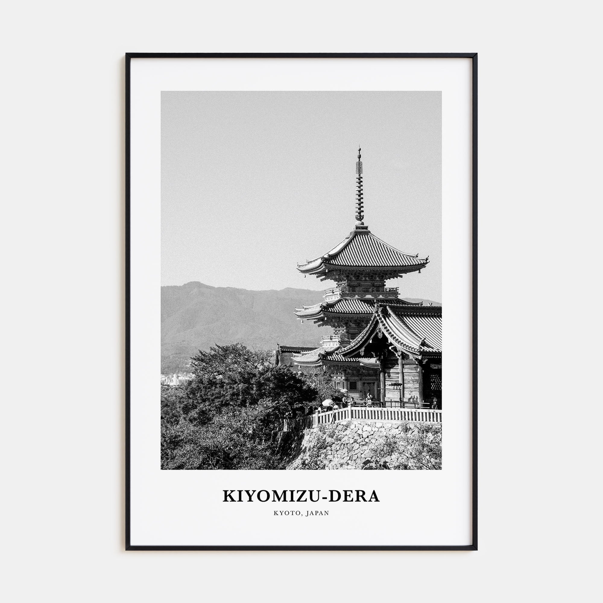 Kiyomizu-dera Portrait B&W Poster