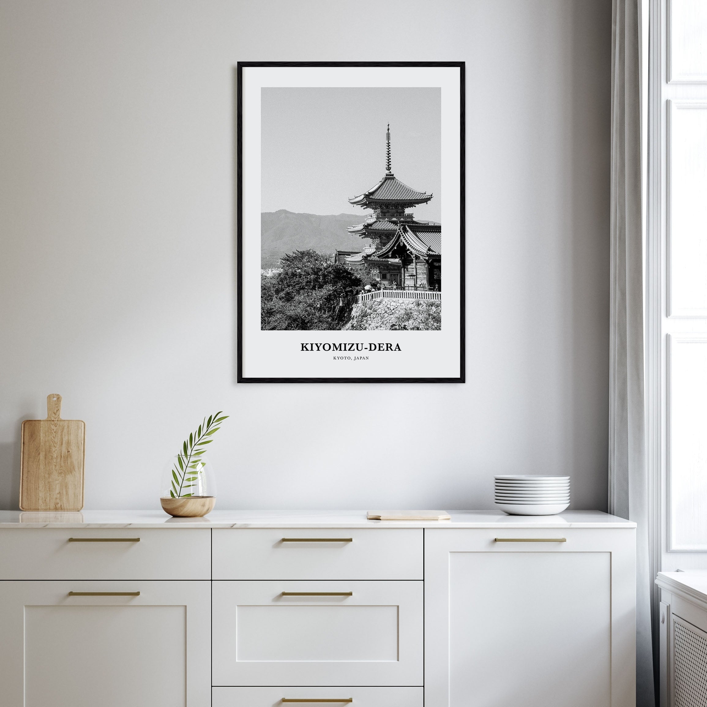 Kiyomizu-dera Portrait B&W Poster