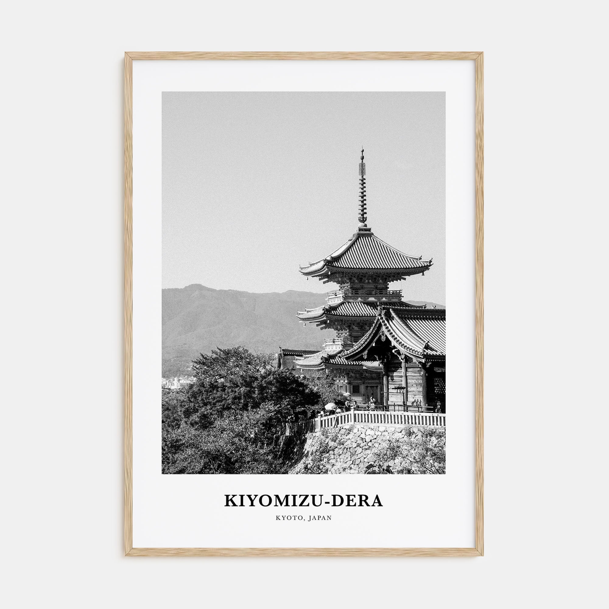 Kiyomizu-dera Portrait B&W Poster