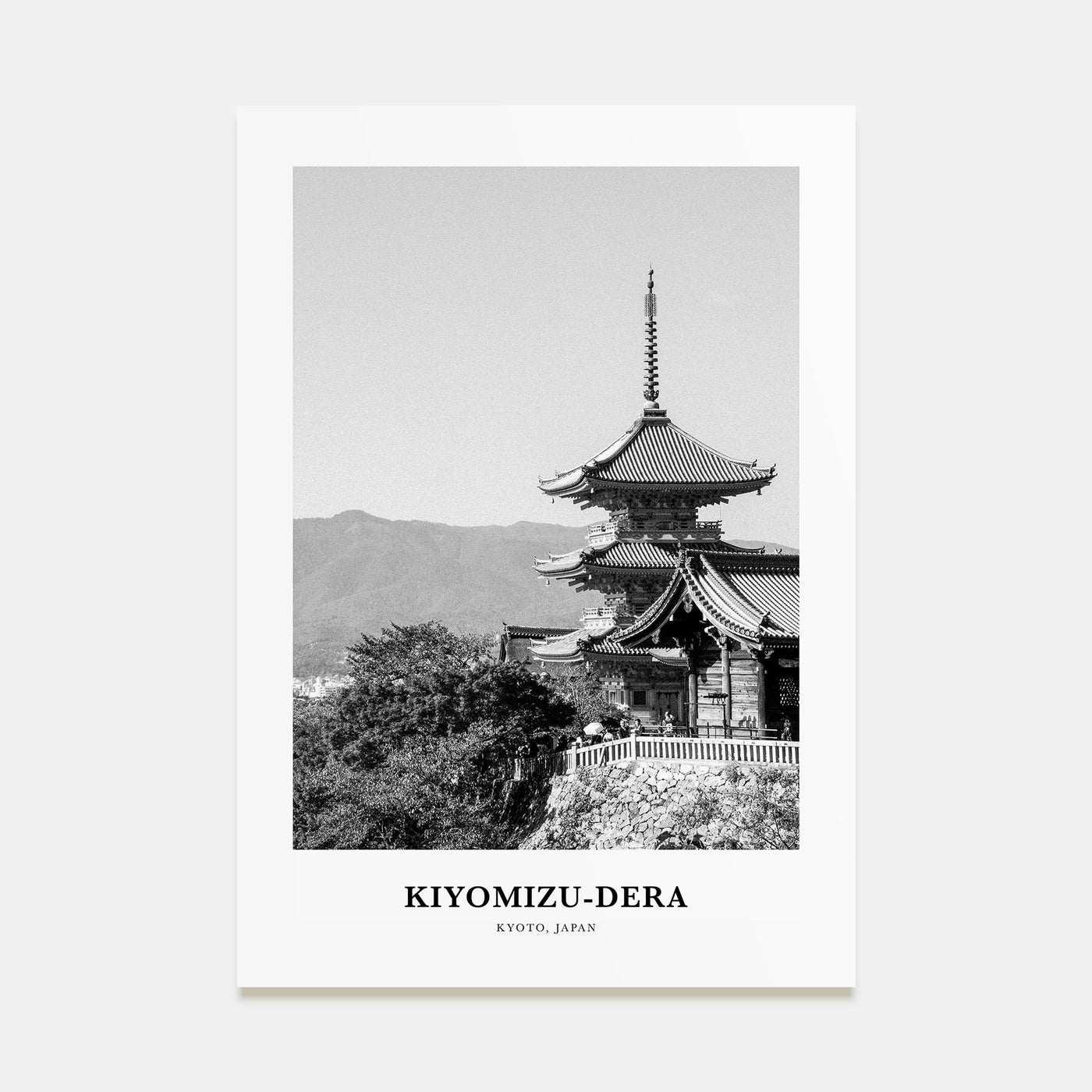 Kiyomizu-dera Portrait B&W Poster