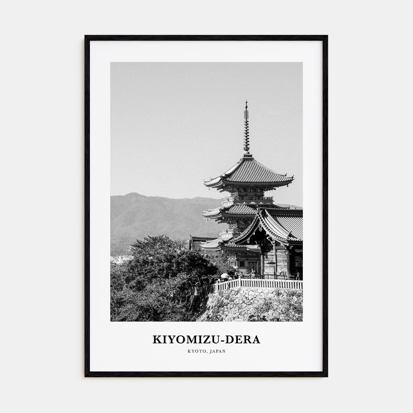 Kiyomizu-dera Portrait B&W Poster
