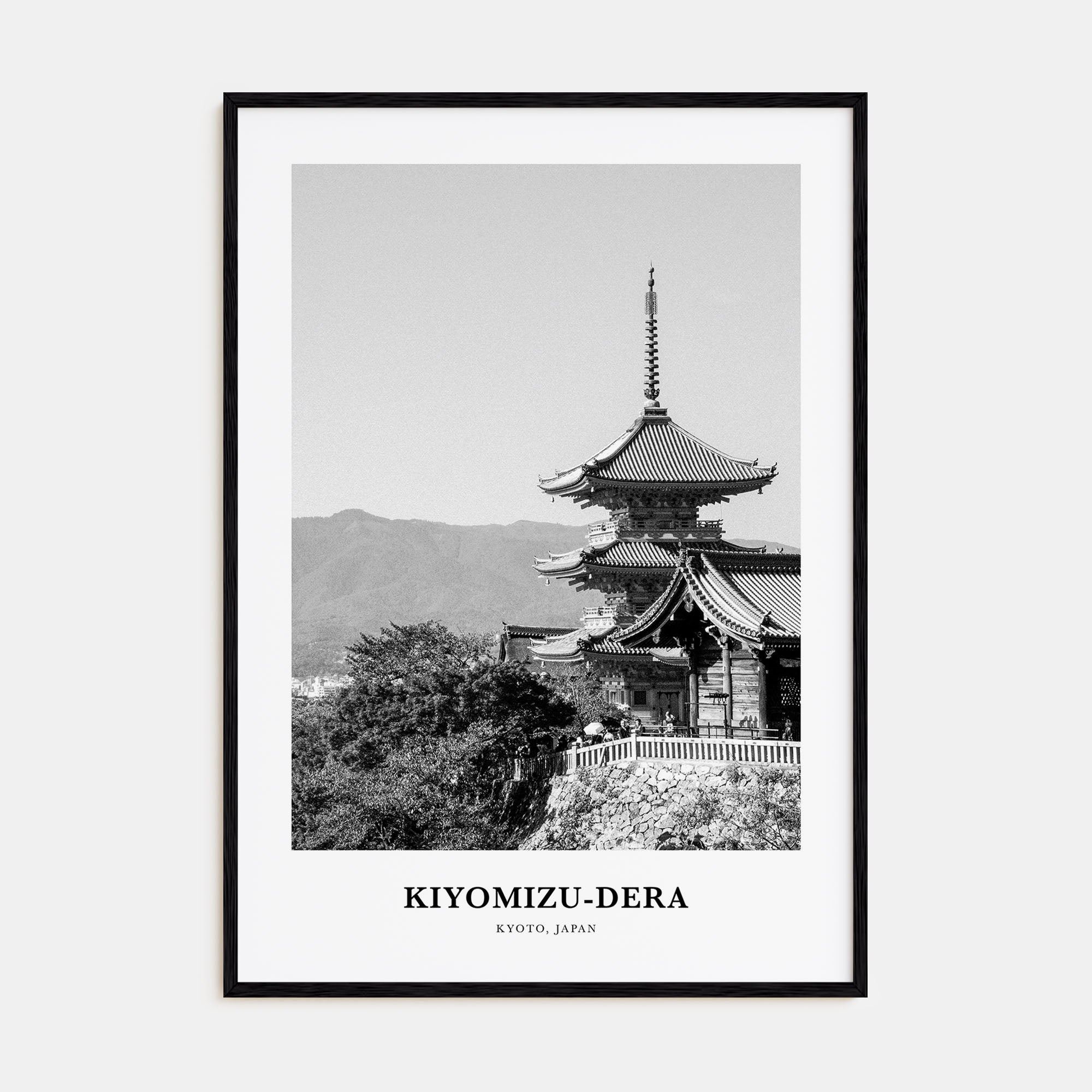 Kiyomizu-dera Portrait B&W Poster