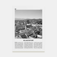 Klagenfurt Travel B&W Poster