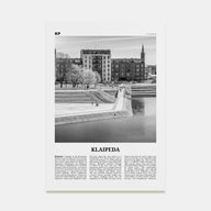 Klaipeda Travel B&W Poster