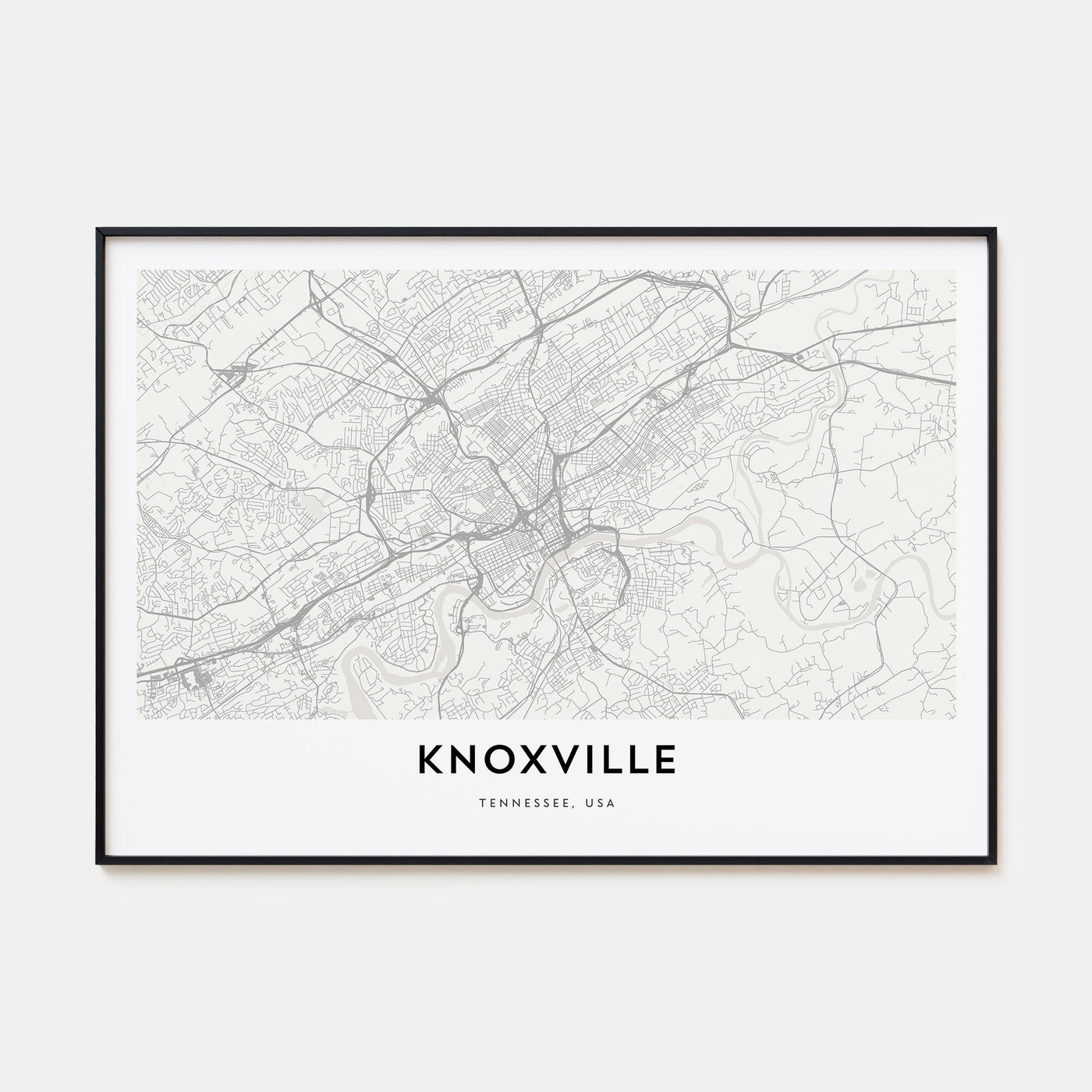 Knoxville Map Landscape Poster