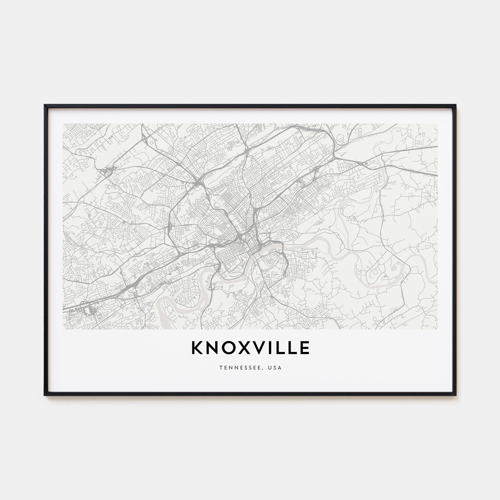 Knoxville Map Landscape Poster