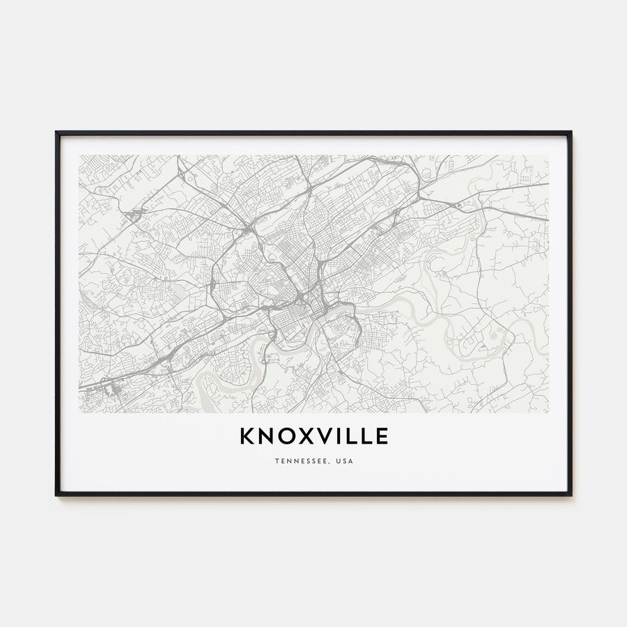 Knoxville Map Landscape Poster