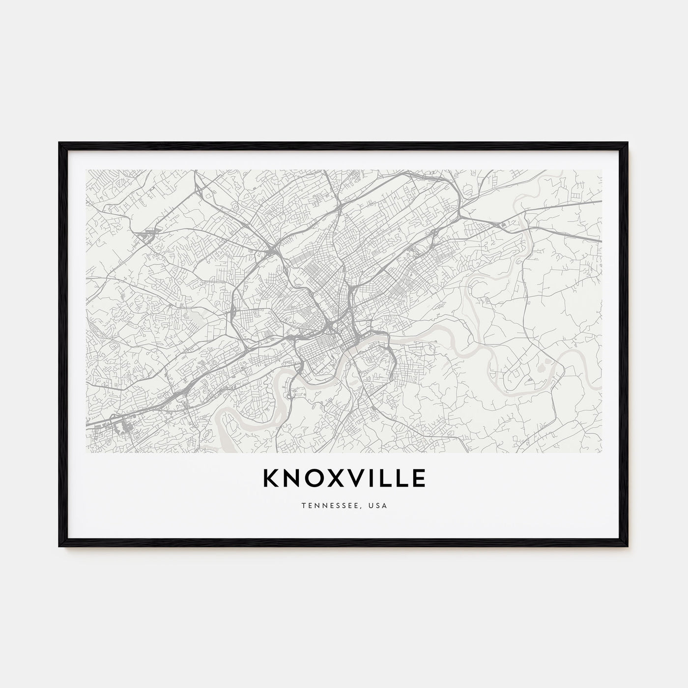 Knoxville Map Landscape Poster