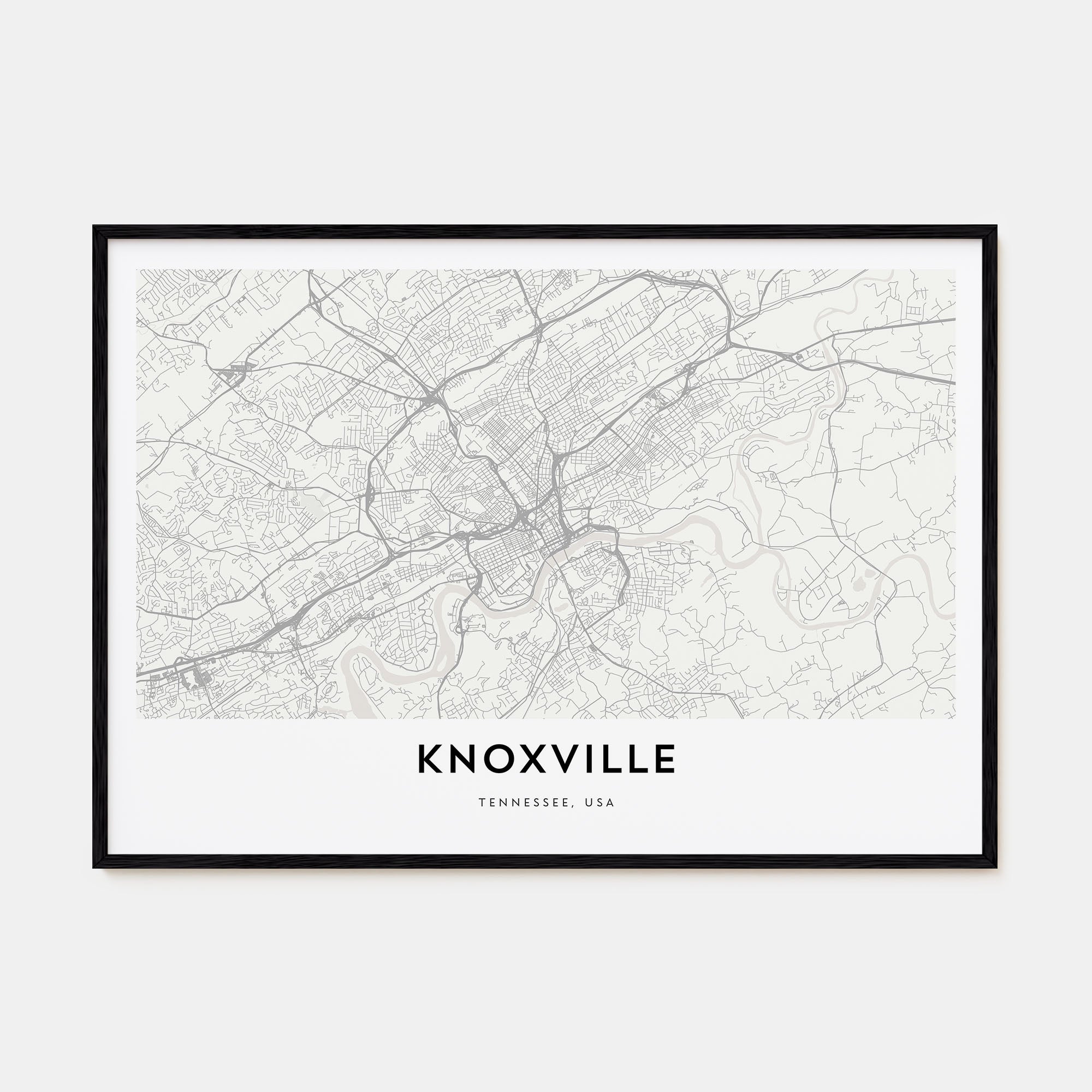 Knoxville Map Landscape Poster