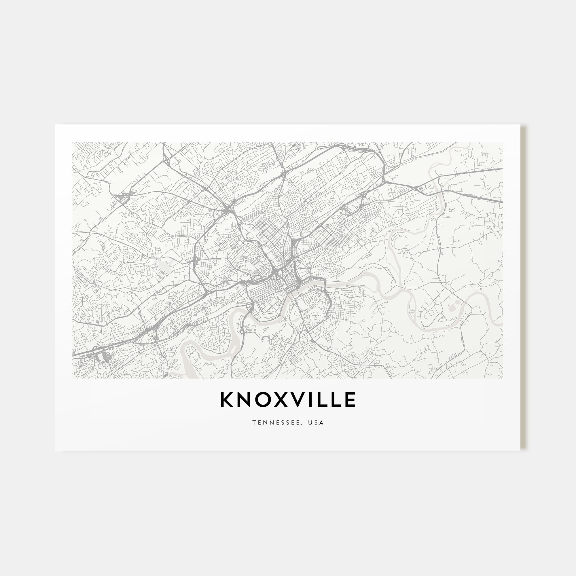 Knoxville Map Landscape Poster