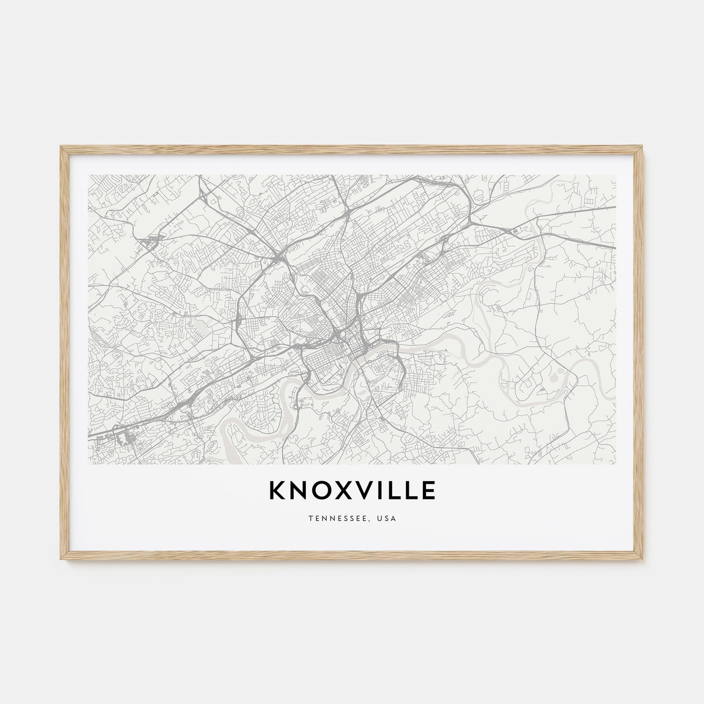 Knoxville Map Landscape Poster
