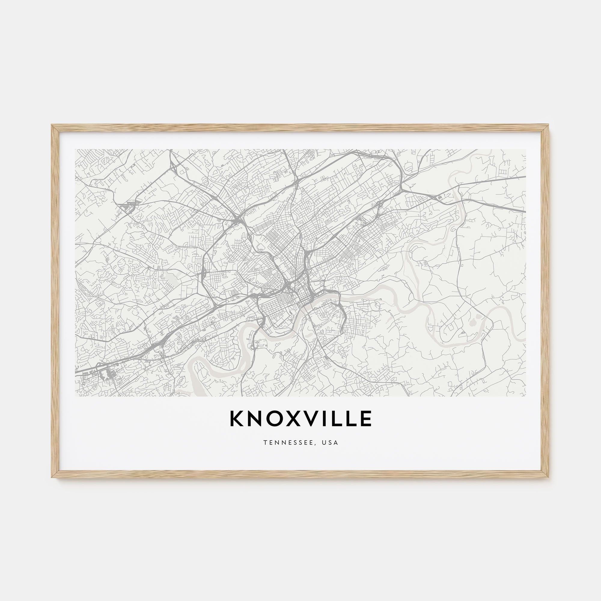 Knoxville Map Landscape Poster