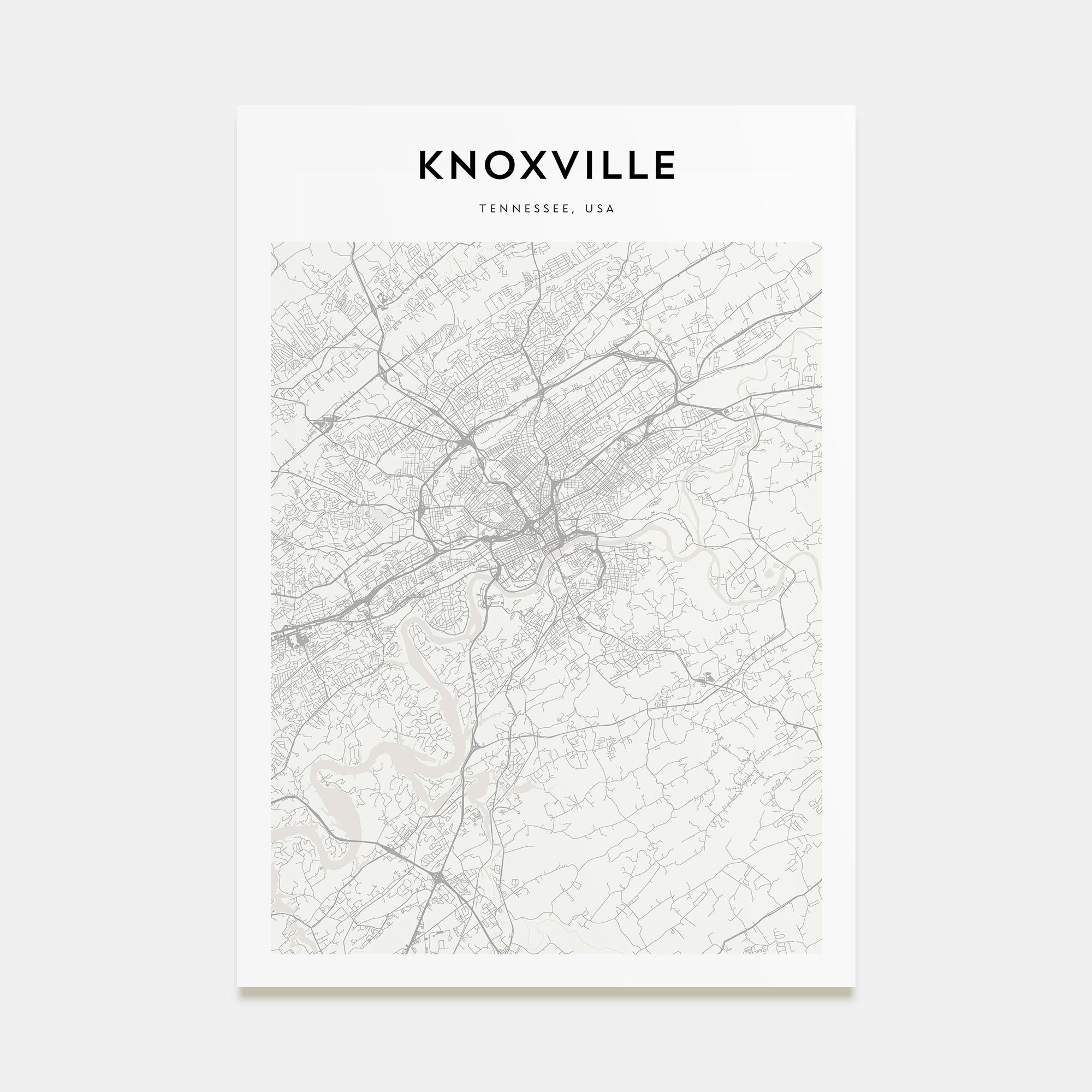 Knoxville Map Portrait Poster