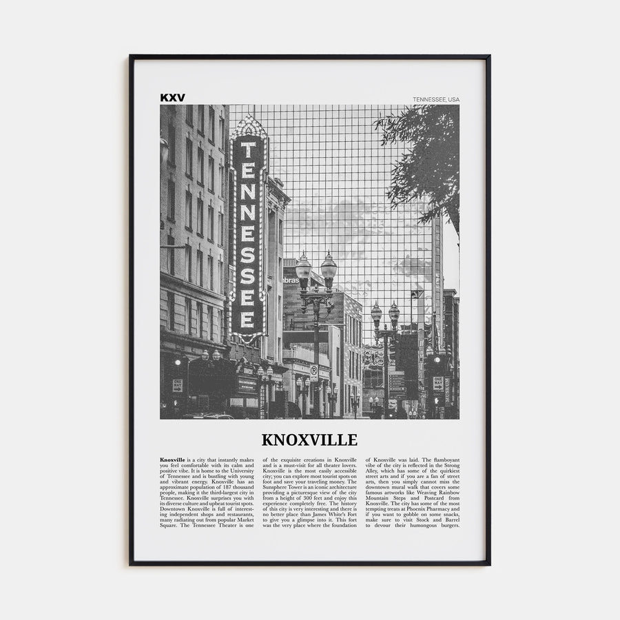 Knoxville Travel B&W No 1 Poster