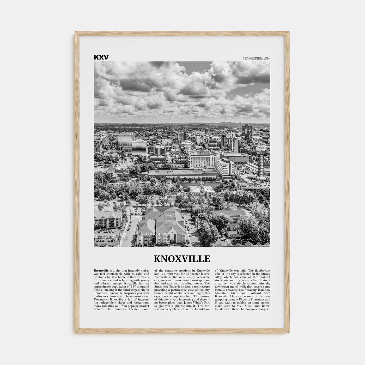 Knoxville Travel B&W No 2 Poster