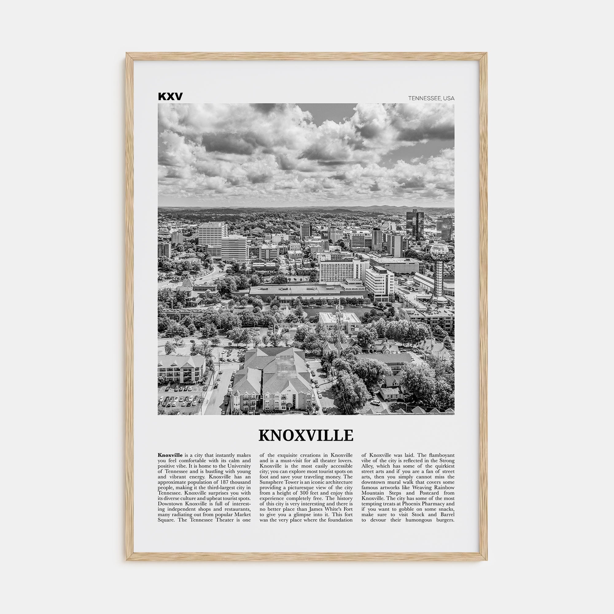 Knoxville Travel B&W No 2 Poster