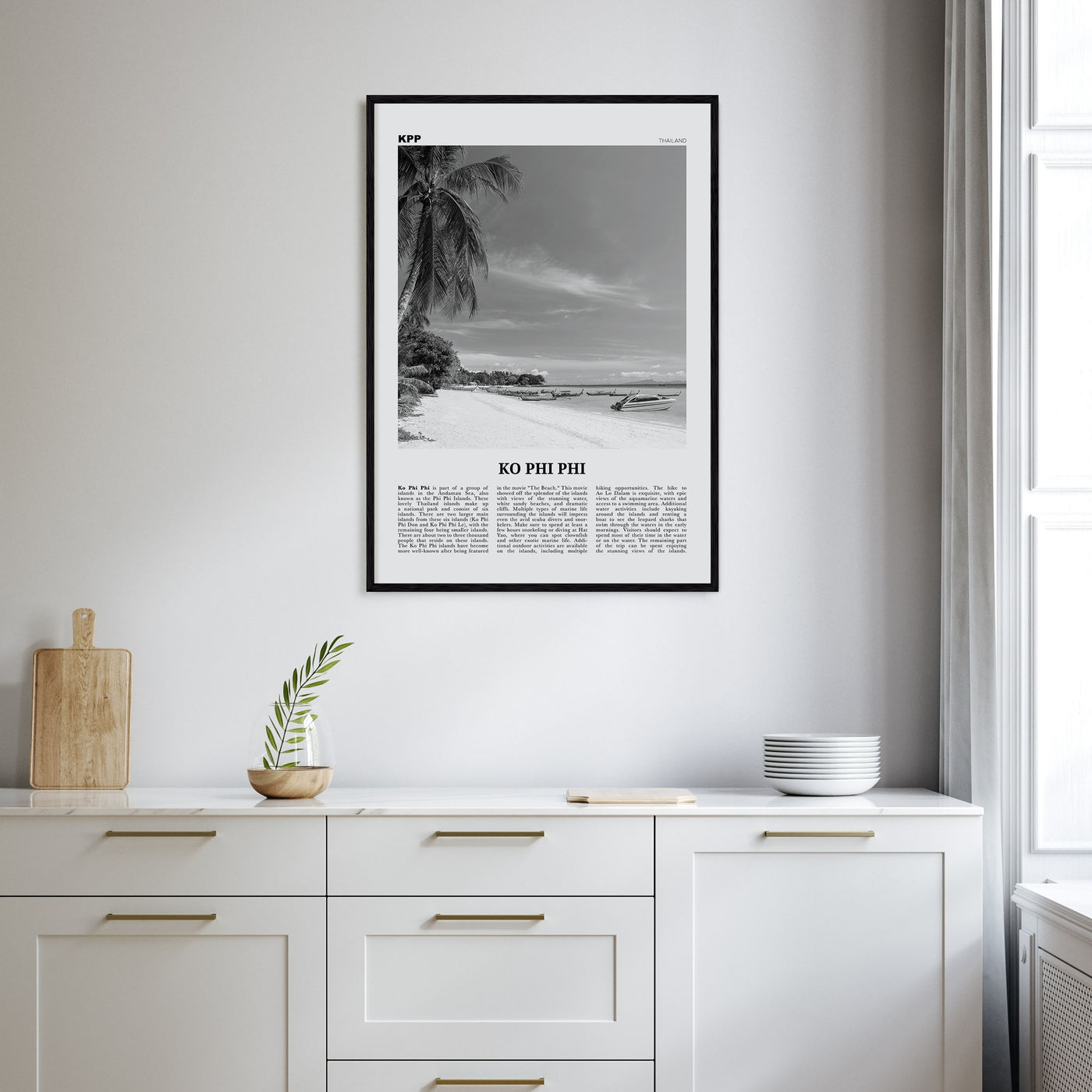 Ko Phi Phi Travel B&W Poster