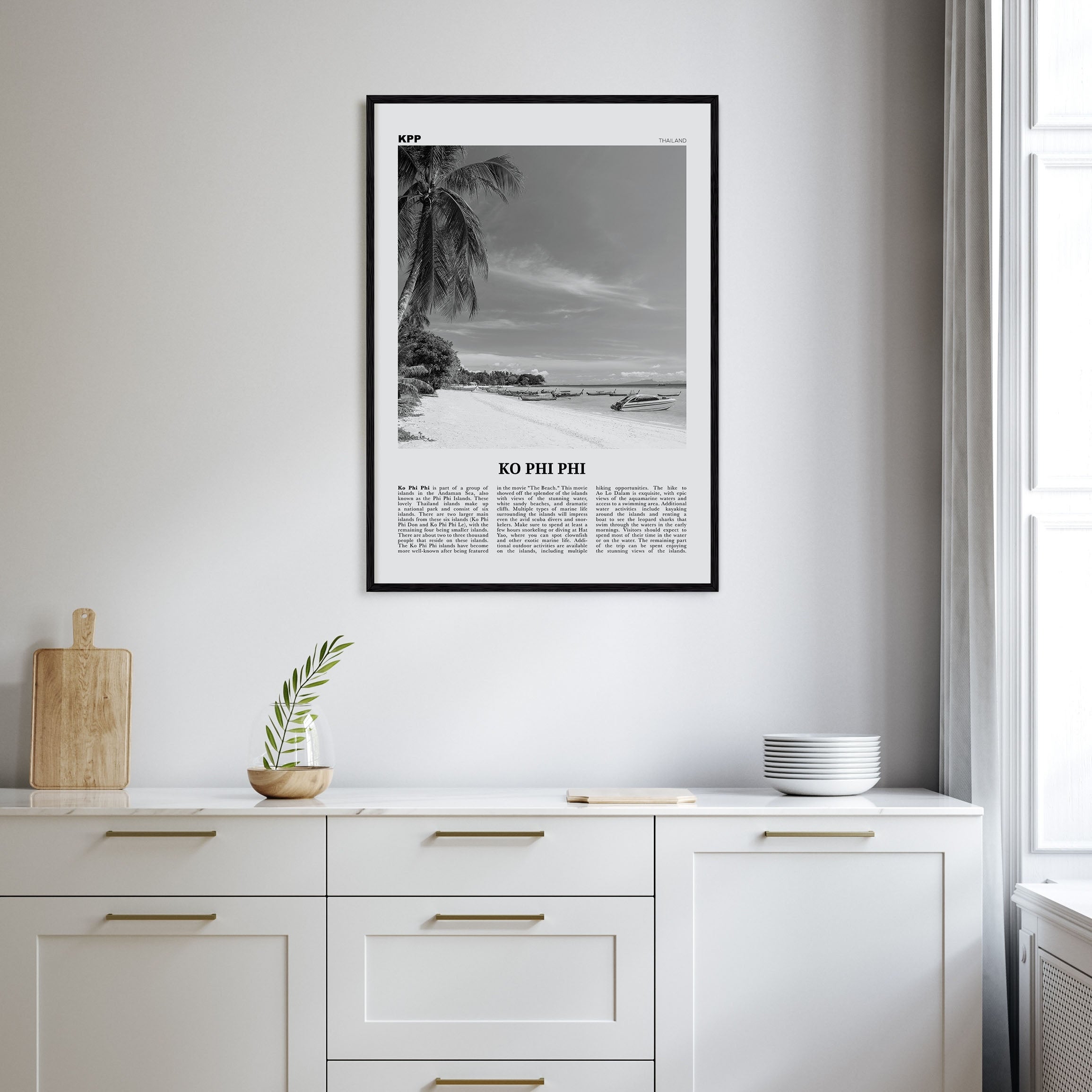 Ko Phi Phi Travel B&W Poster