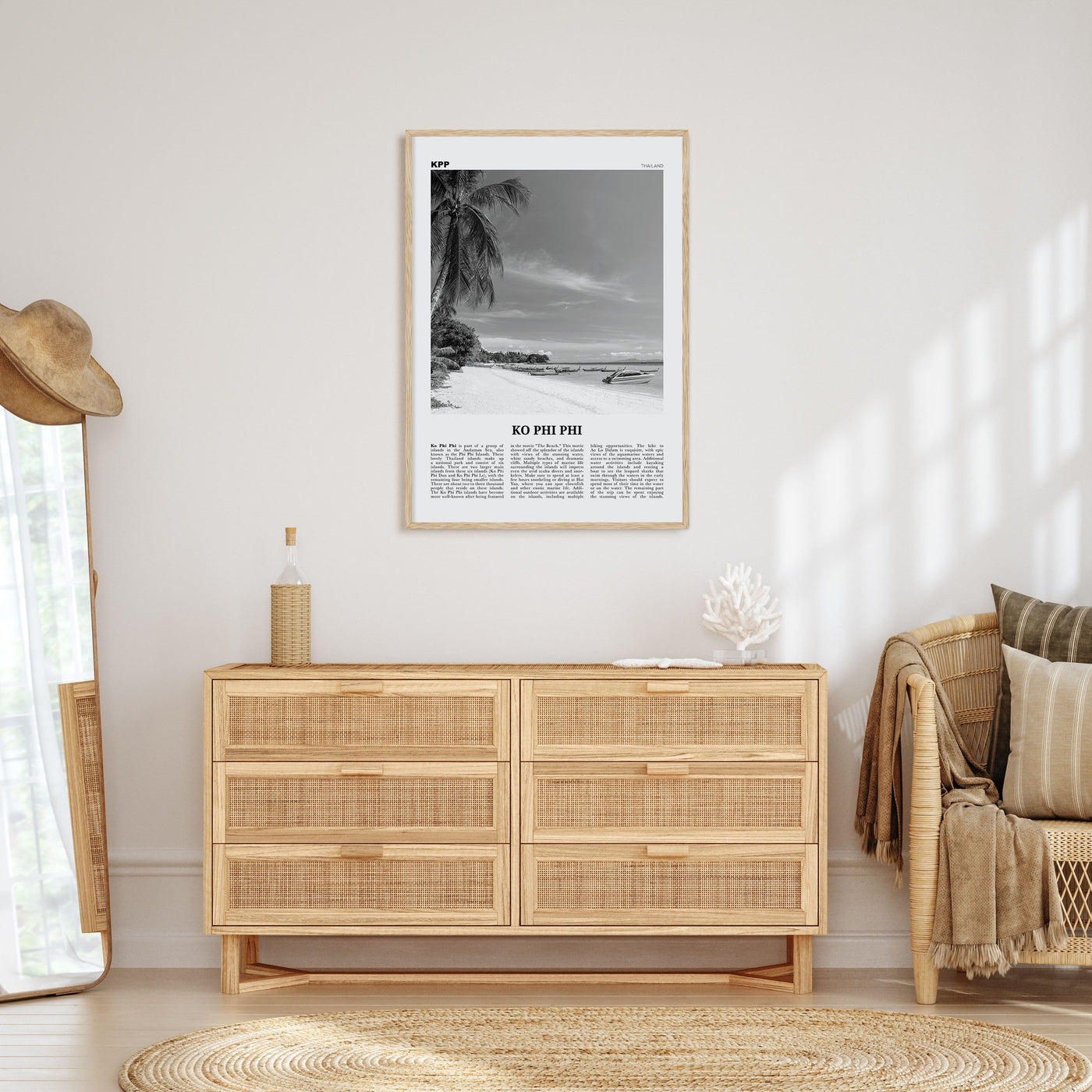 Ko Phi Phi Travel B&W Poster