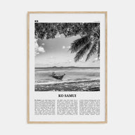 Ko Samui Travel B&W Poster