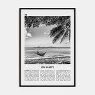 Ko Samui Travel B&W Poster