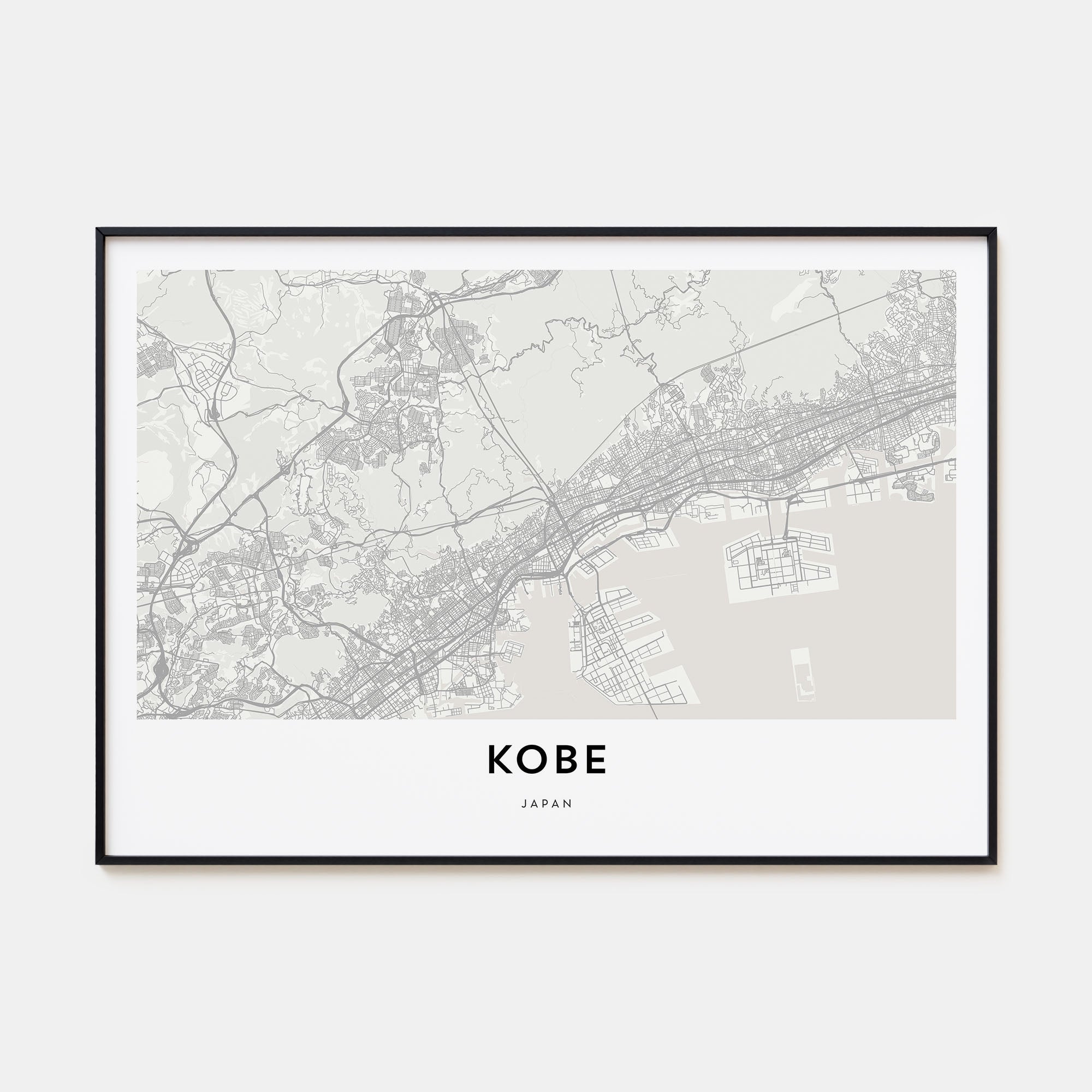 Kobe Map Landscape Poster