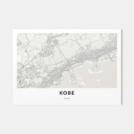 Kobe Map Landscape Poster