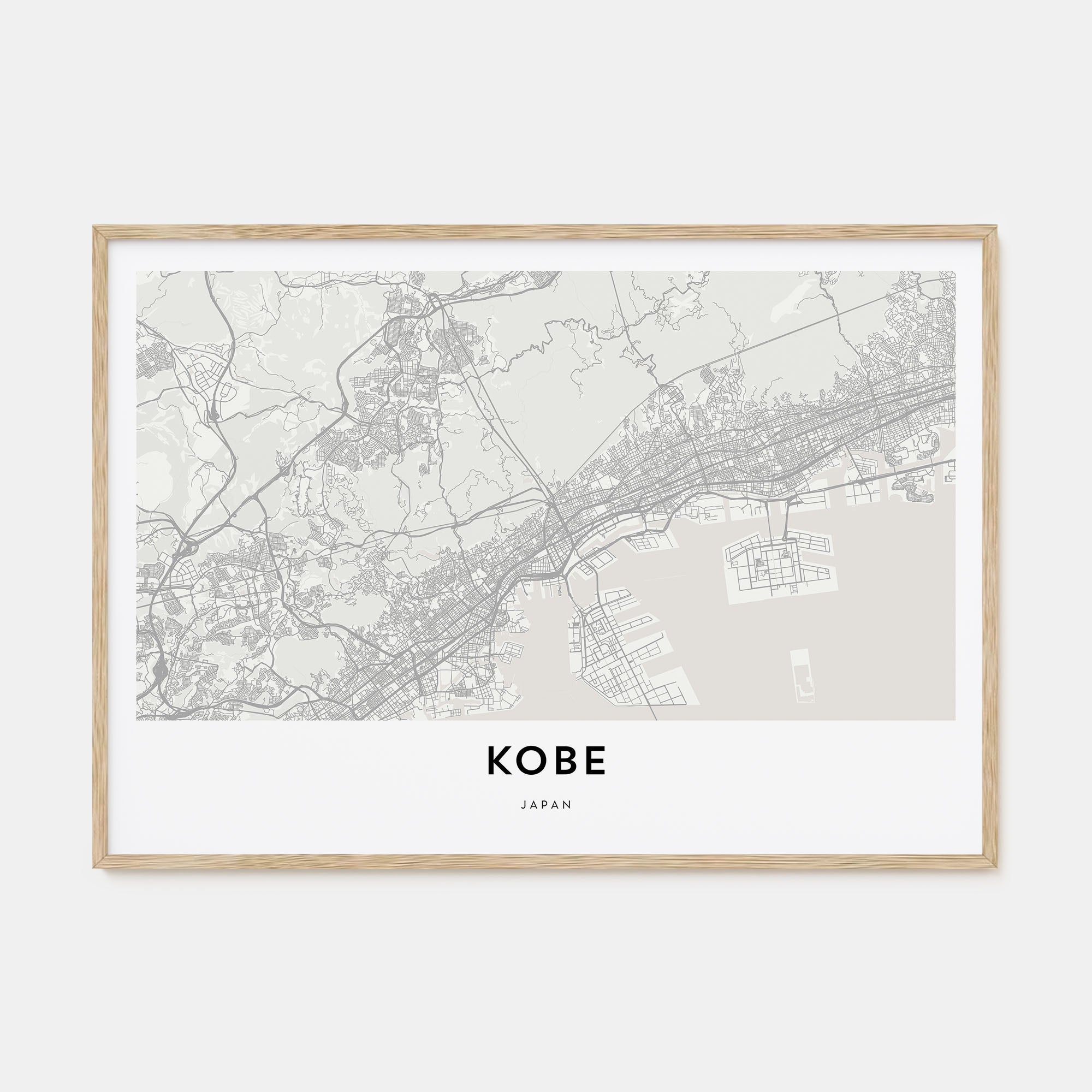 Kobe Map Landscape Poster
