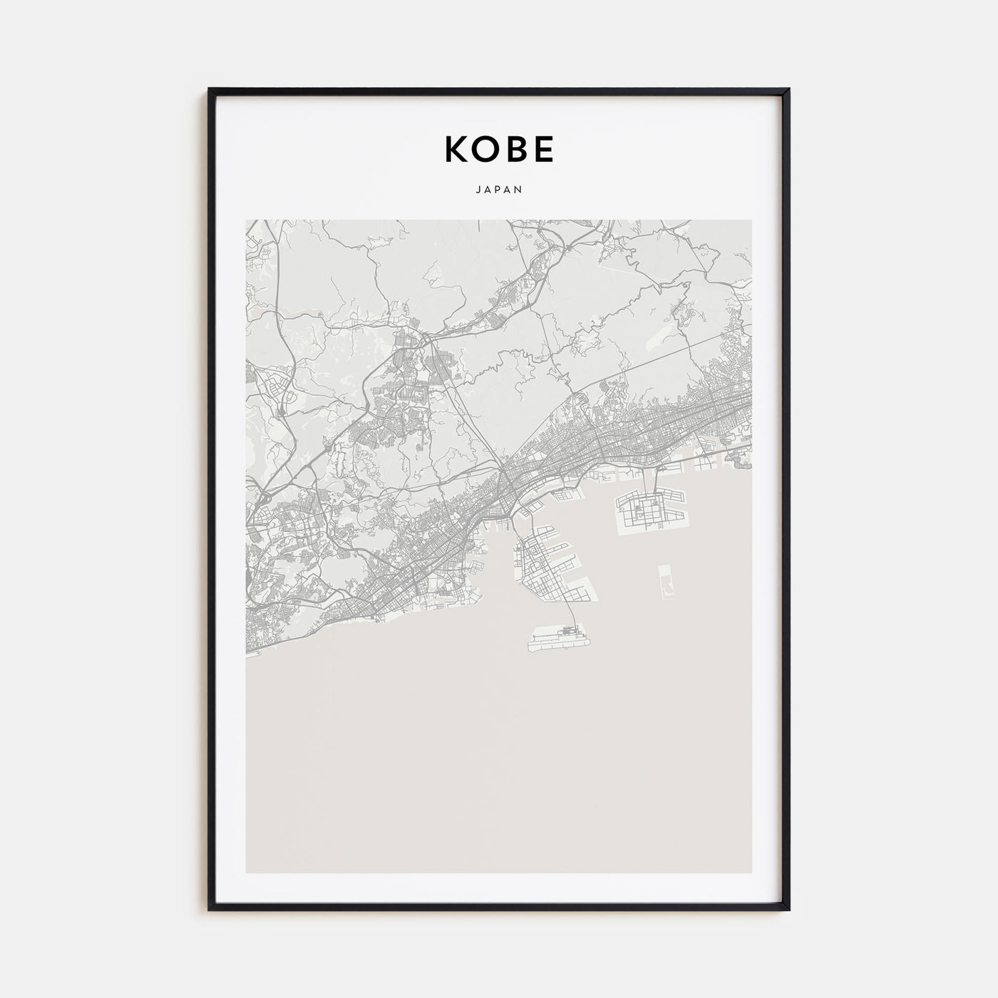 Kobe Map Portrait Poster