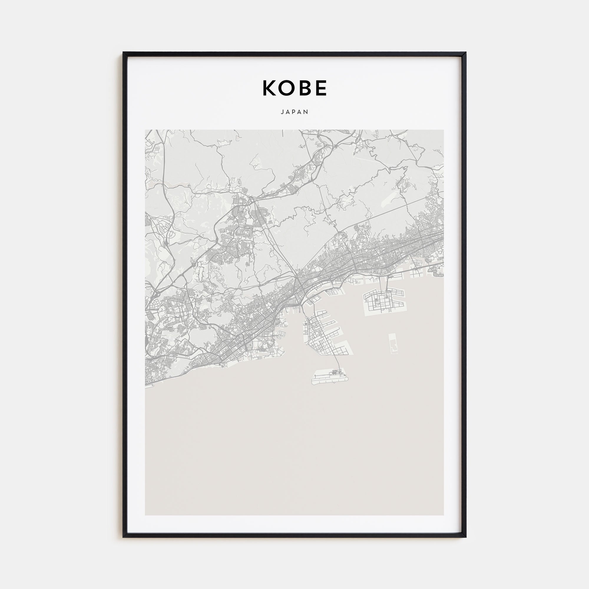 Kobe Map Portrait Poster