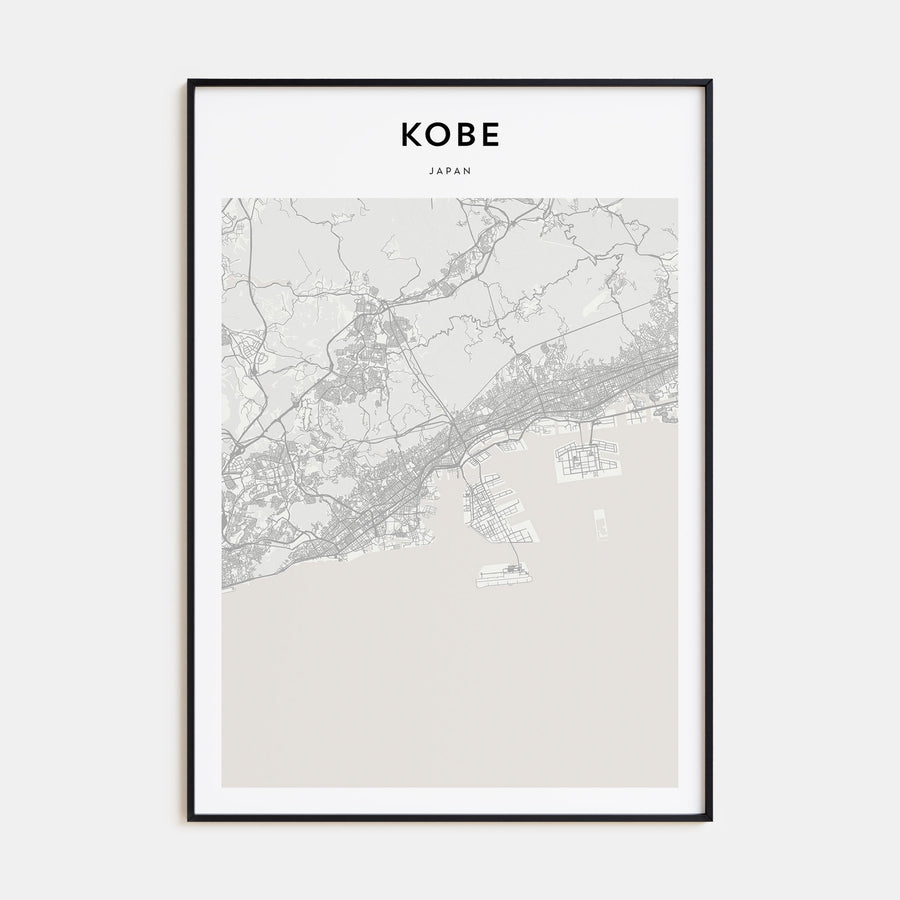 Kobe Map Portrait Poster
