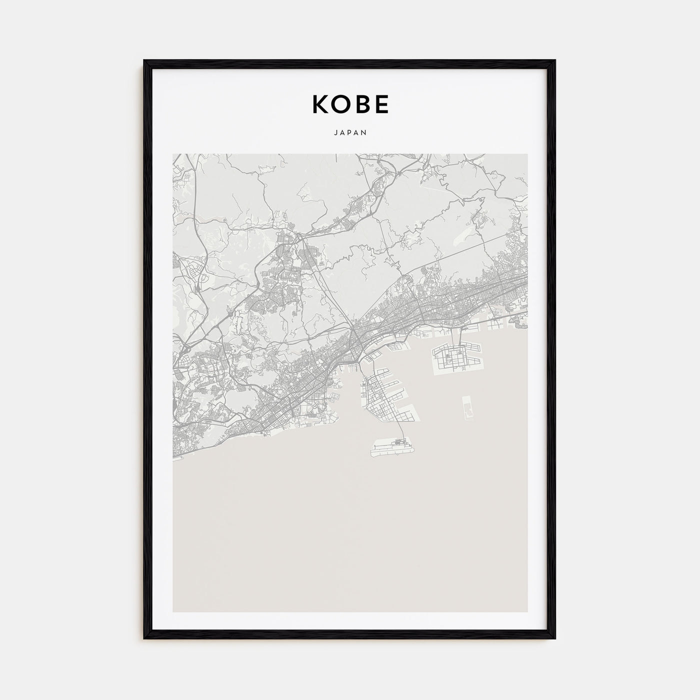 Kobe Map Portrait Poster