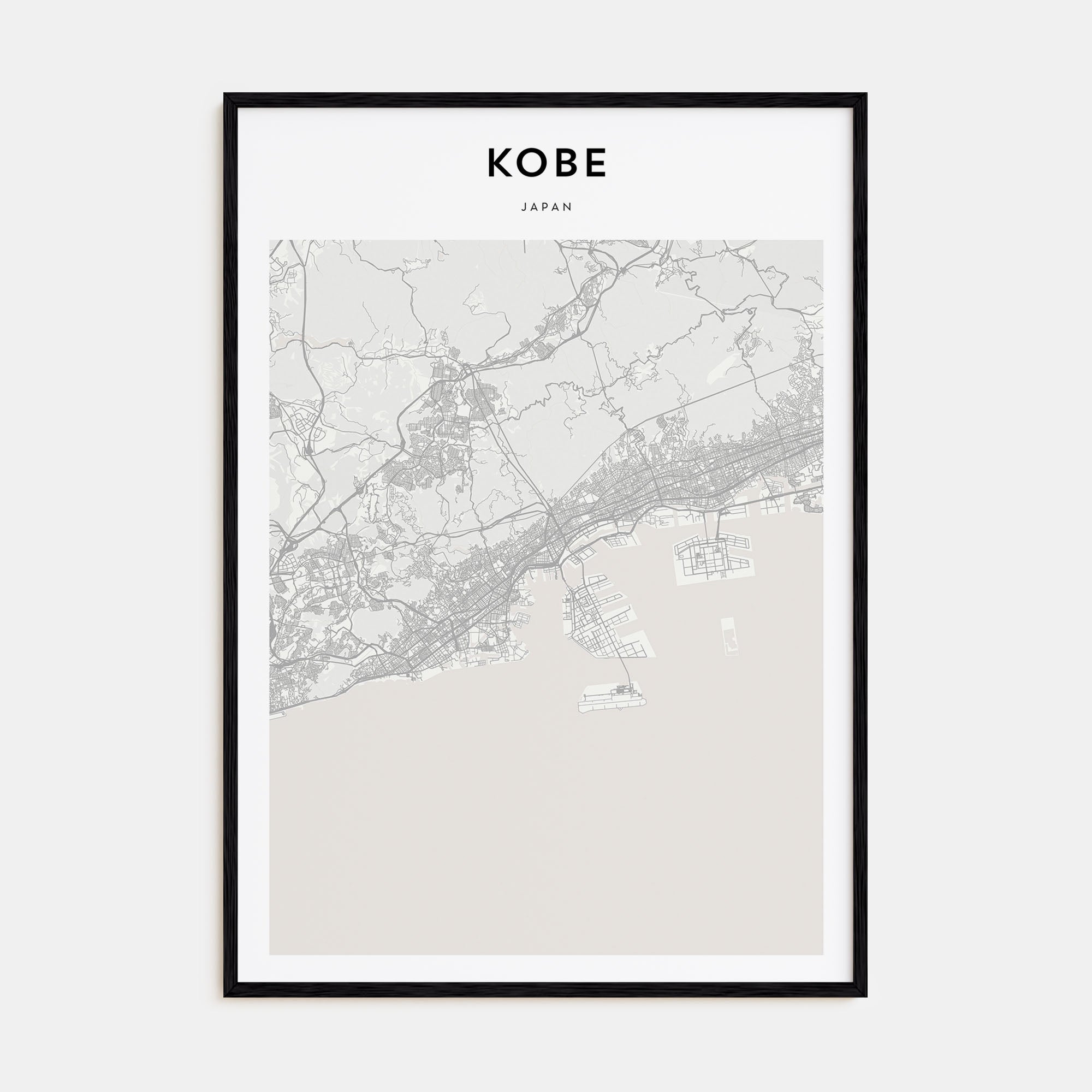 Kobe Map Portrait Poster