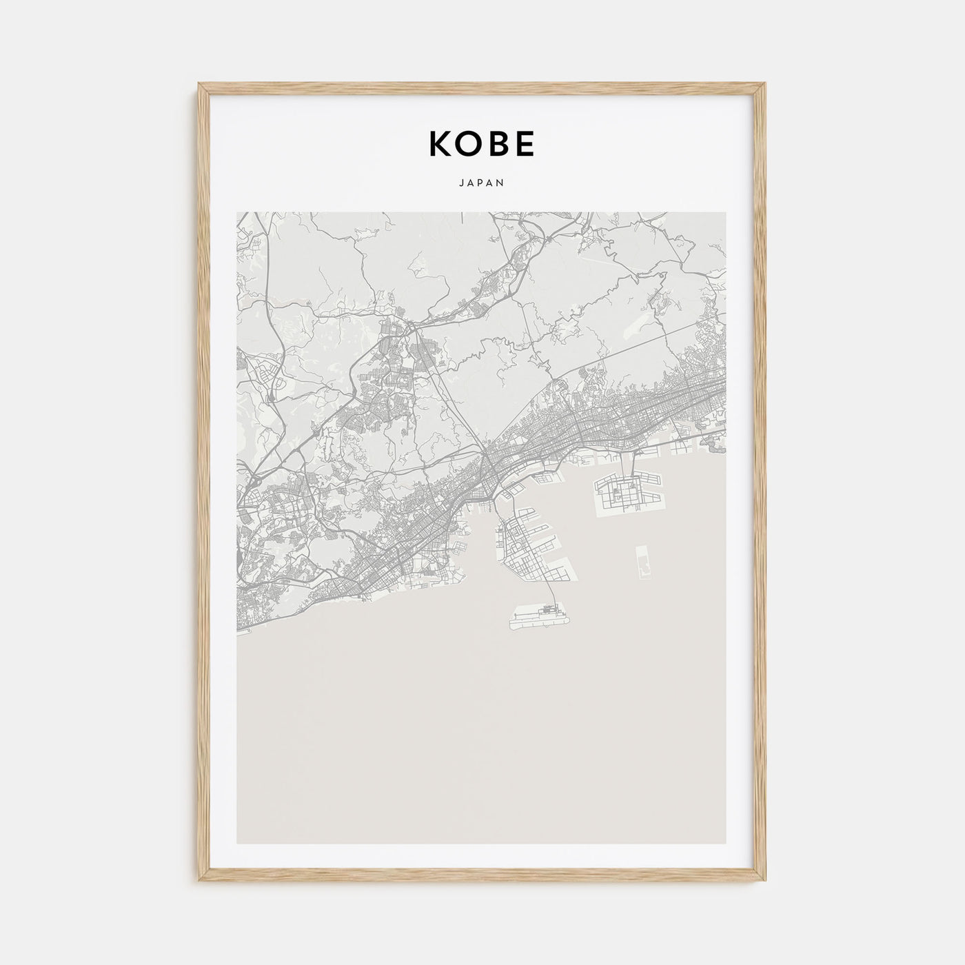 Kobe Map Portrait Poster