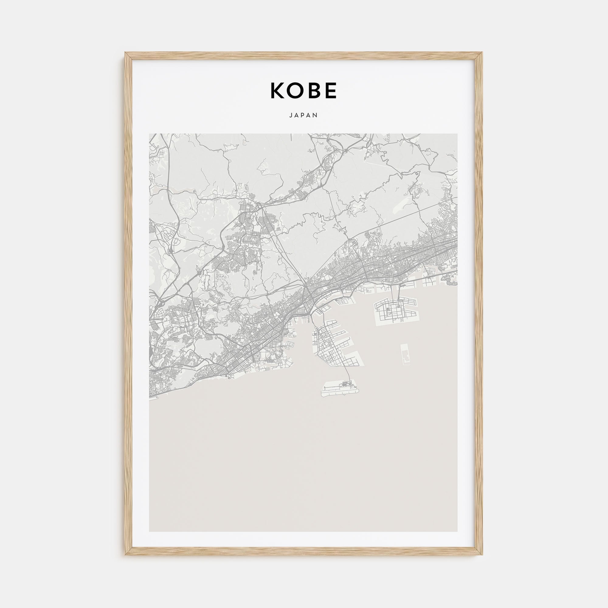Kobe Map Portrait Poster