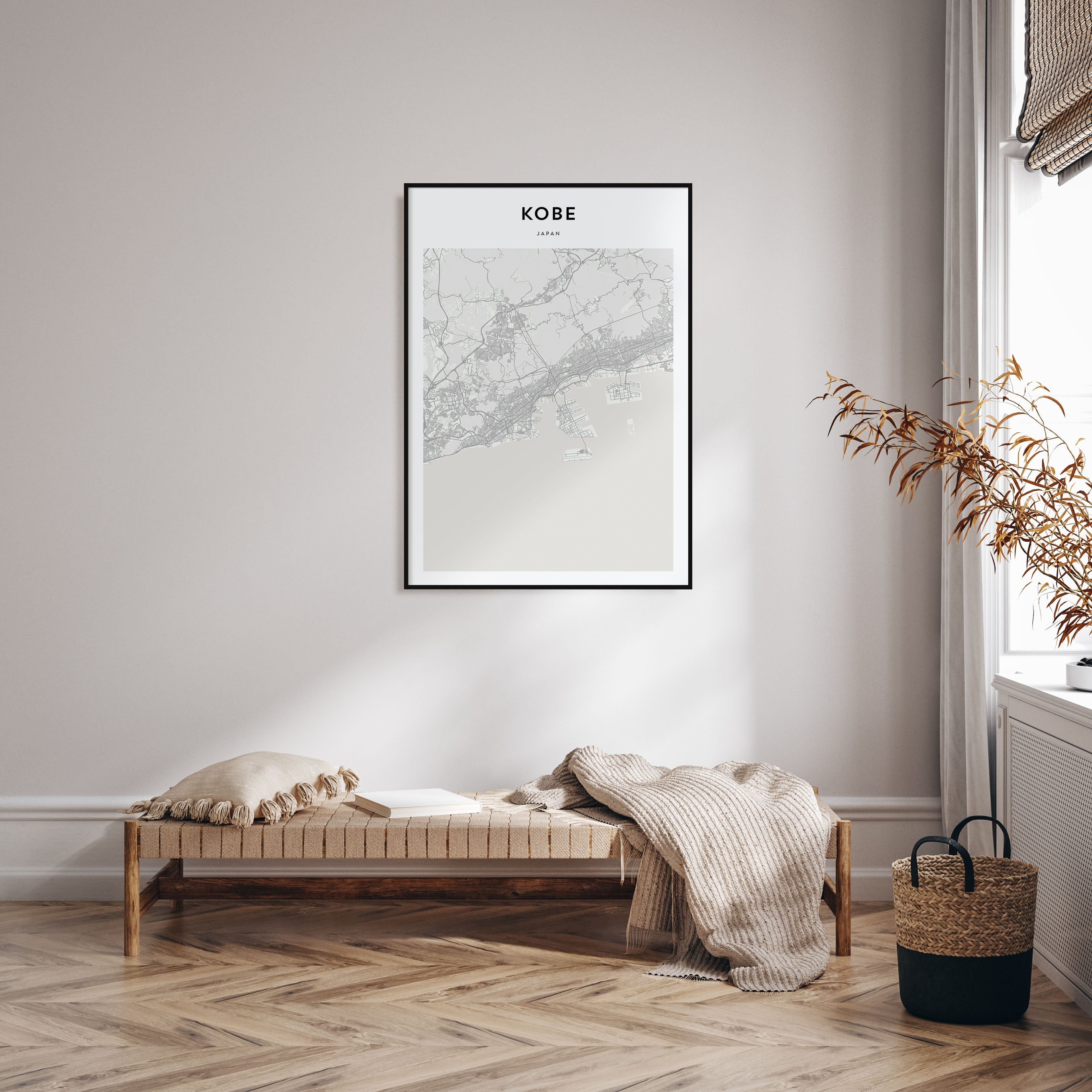 Kobe Map Portrait Poster