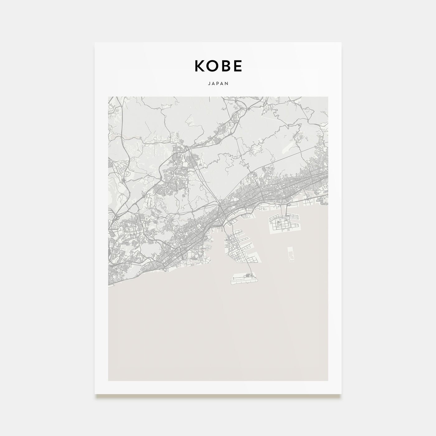 Kobe Map Portrait Poster
