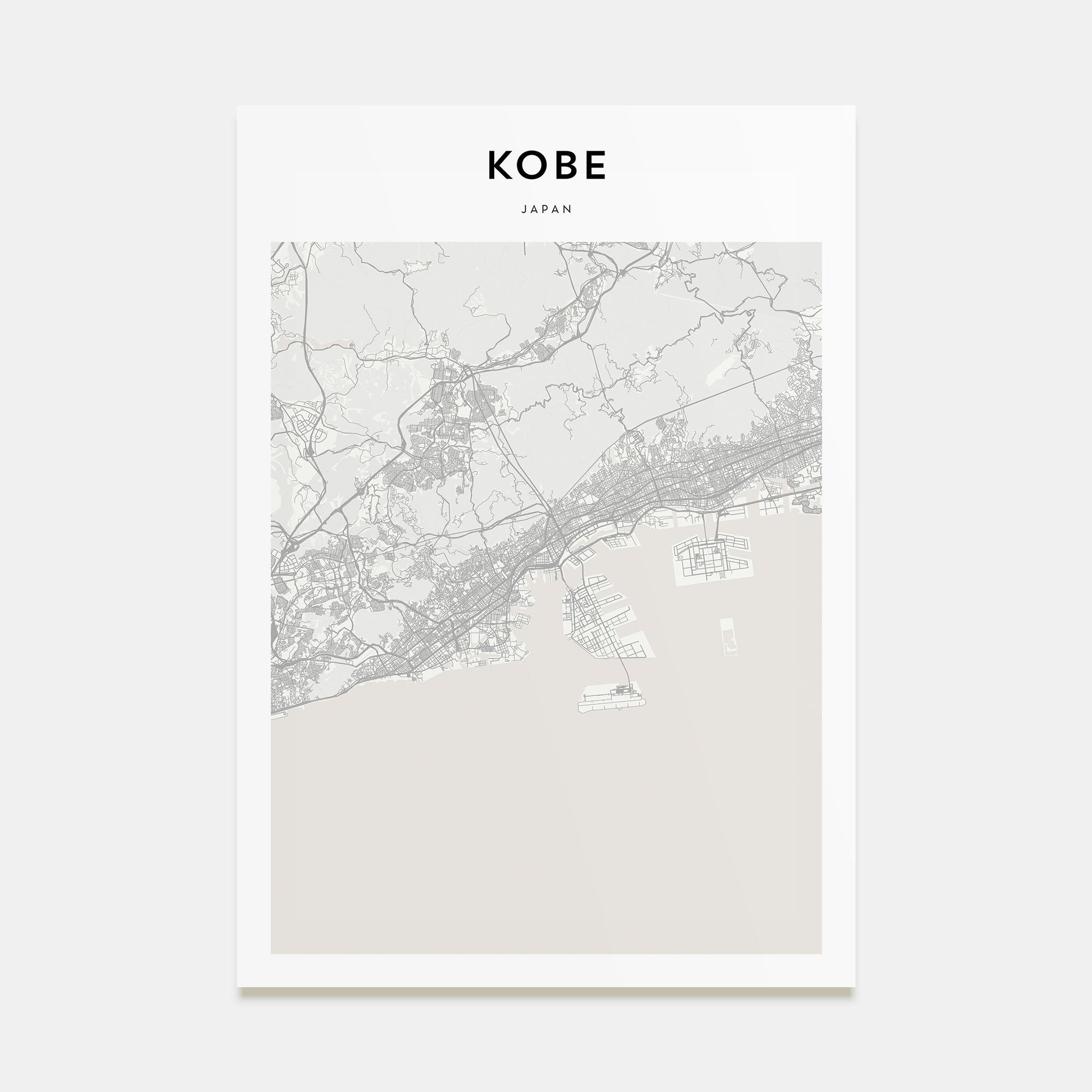 Kobe Map Portrait Poster