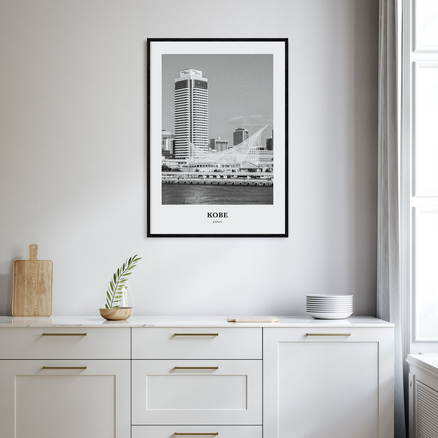 Kobe Portrait B&W Poster