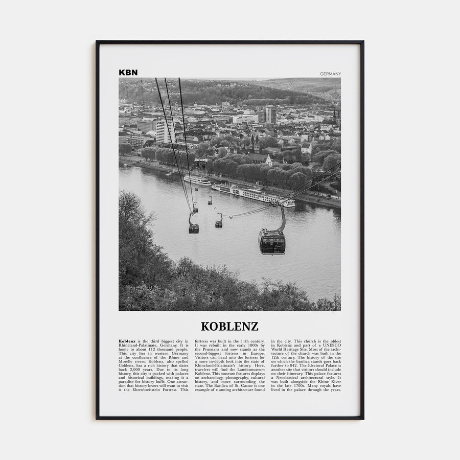 Koblenz Travel B&W Poster