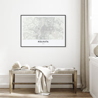 Kolkata Map Landscape Poster