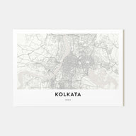 Kolkata Map Landscape Poster