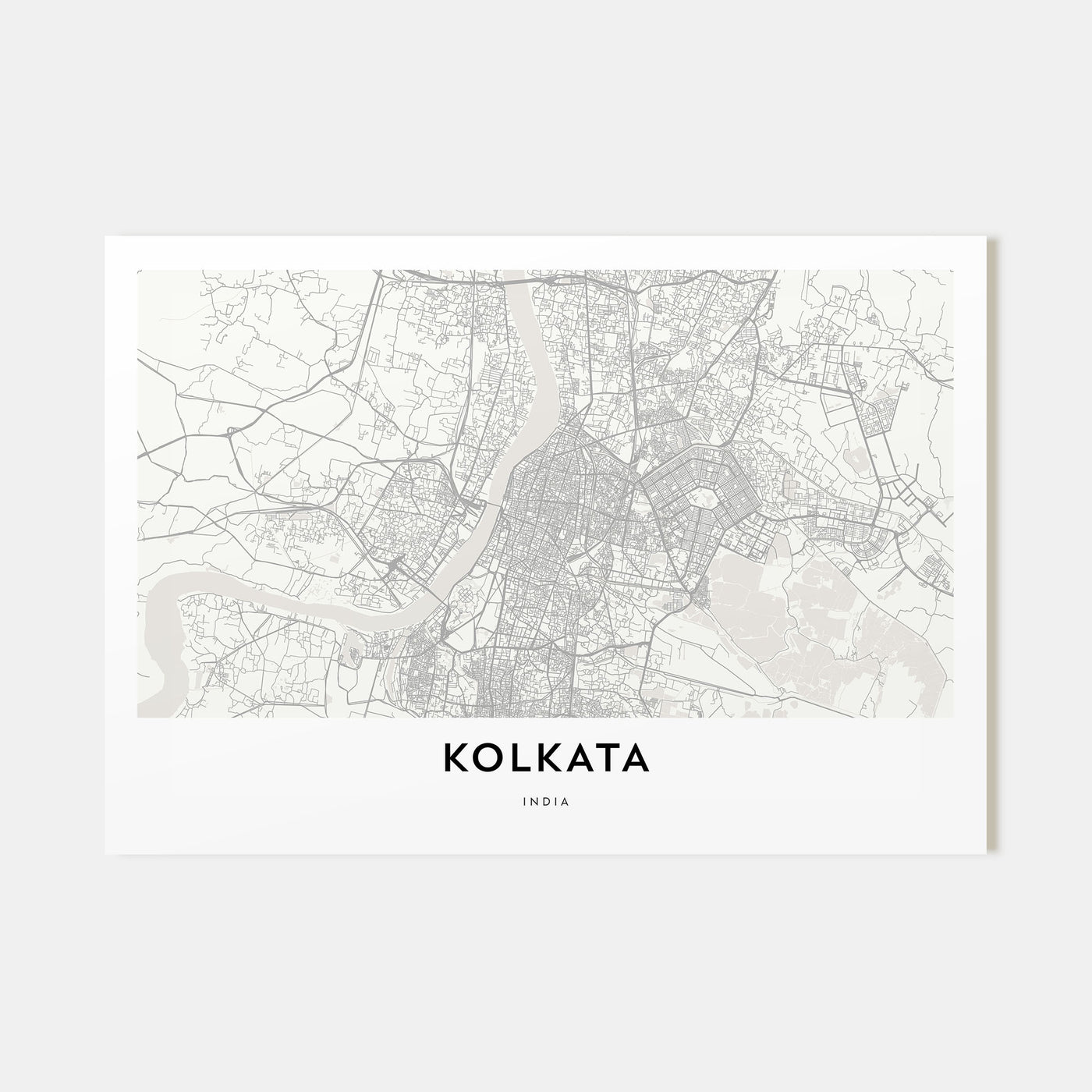 Kolkata Map Landscape Poster