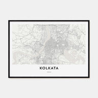 Kolkata Map Landscape Poster