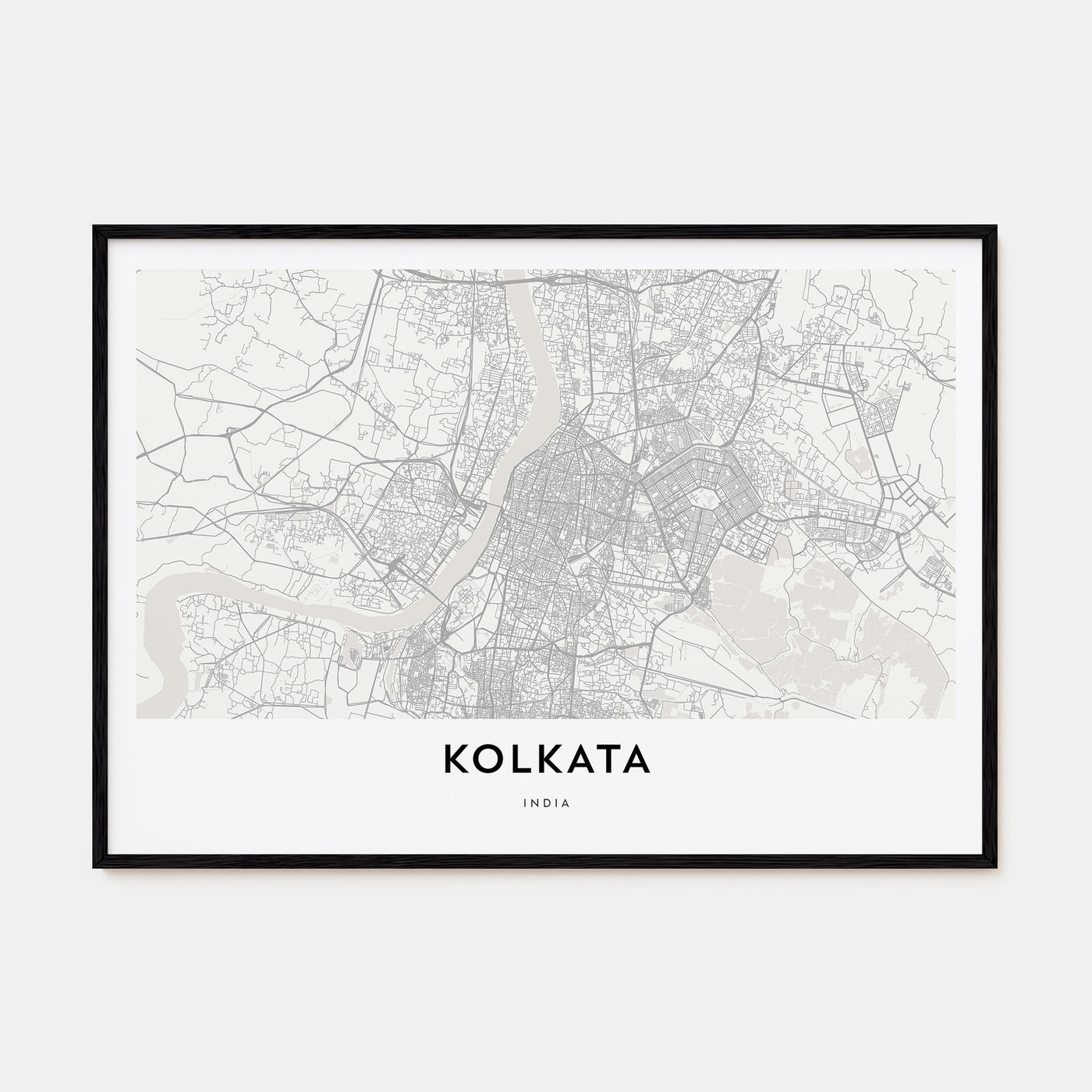 Kolkata Map Landscape Poster
