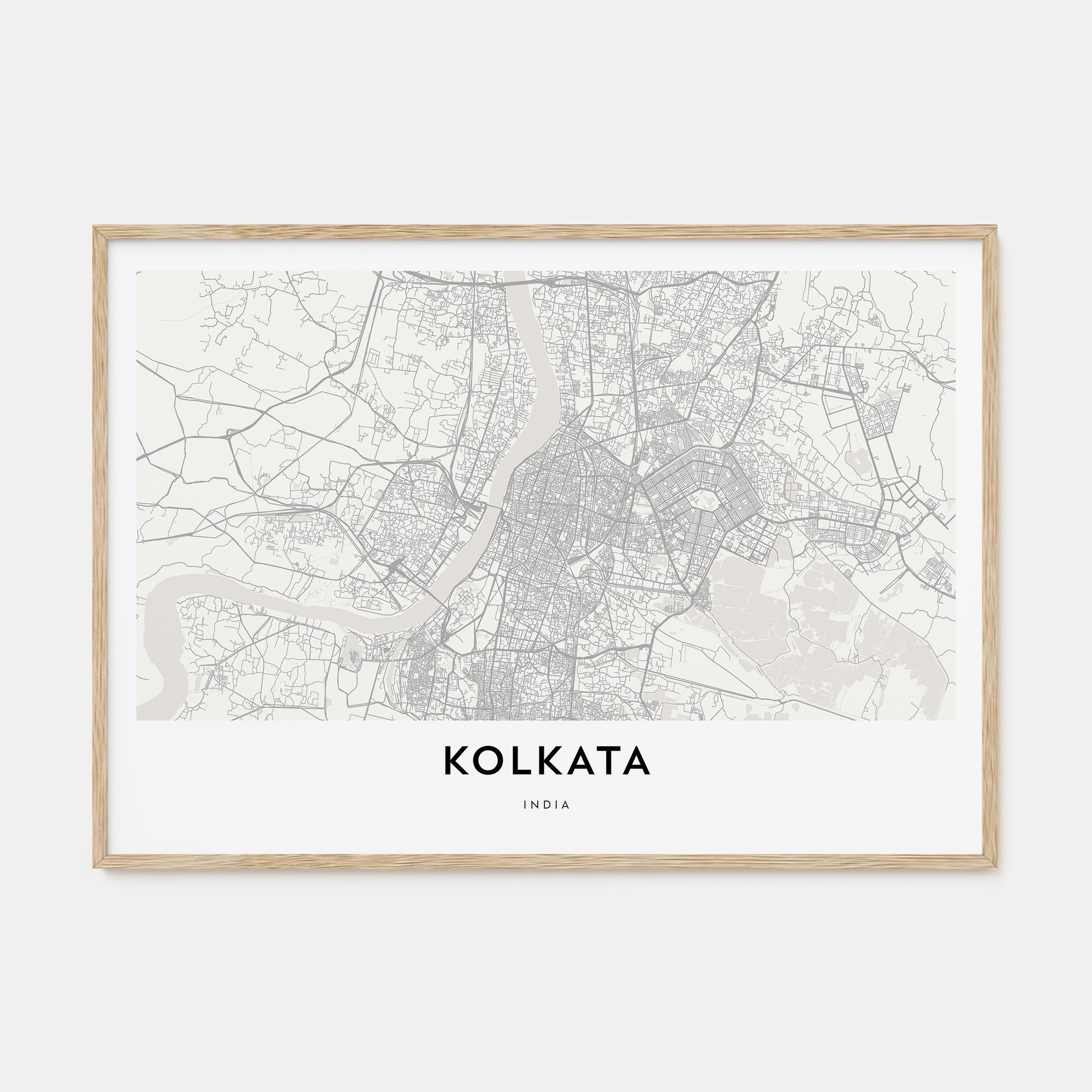Kolkata Map Landscape Poster